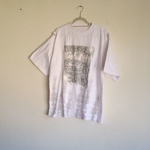 BARE FOX SPORT TEE missing size tag color white and gray